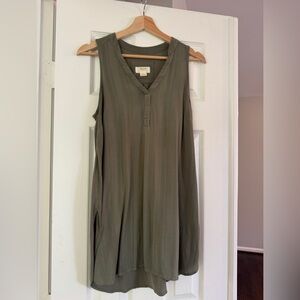 Anthropologie Olive Green Sleeveless Tunic